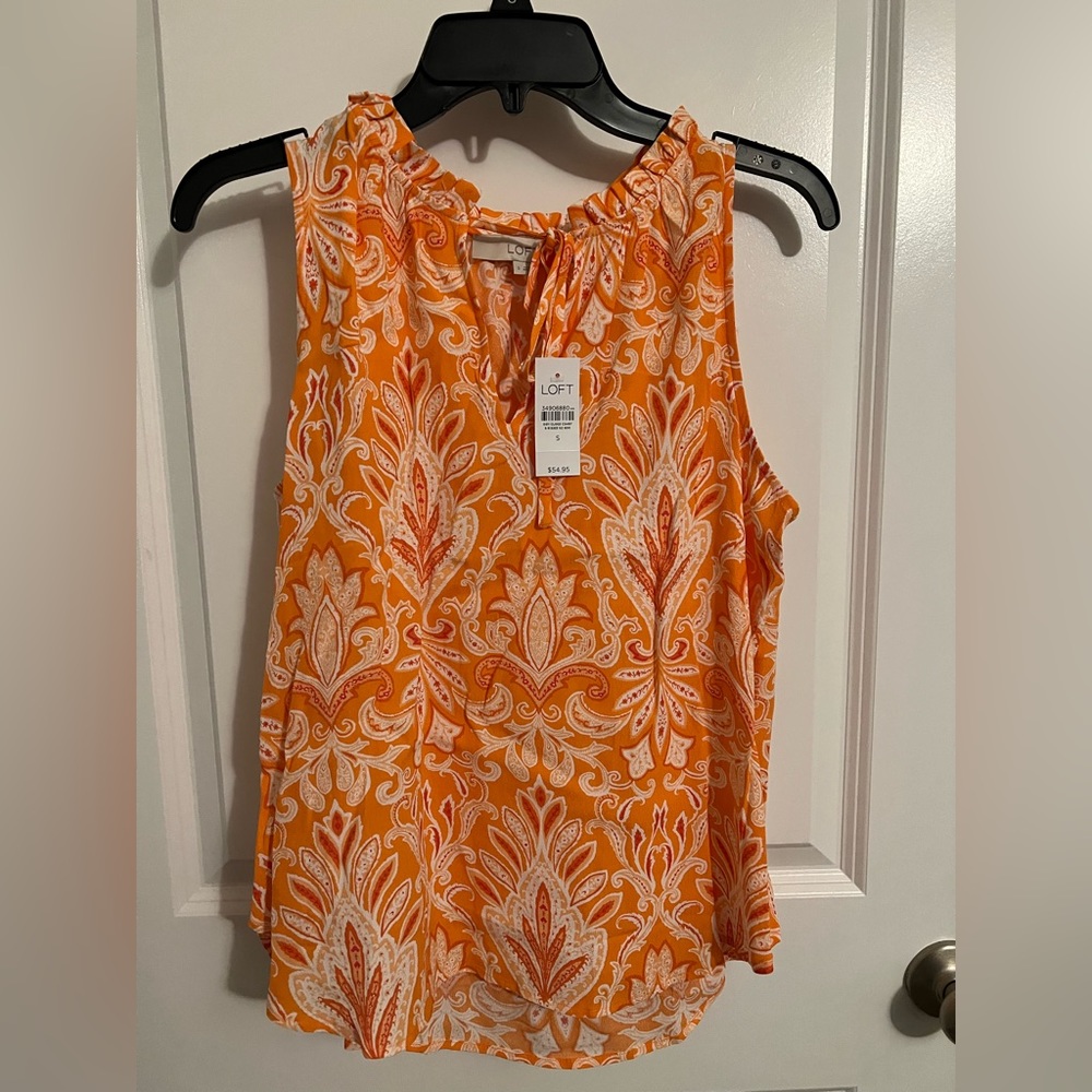 Orange Loft Sleeveless Top Size:S